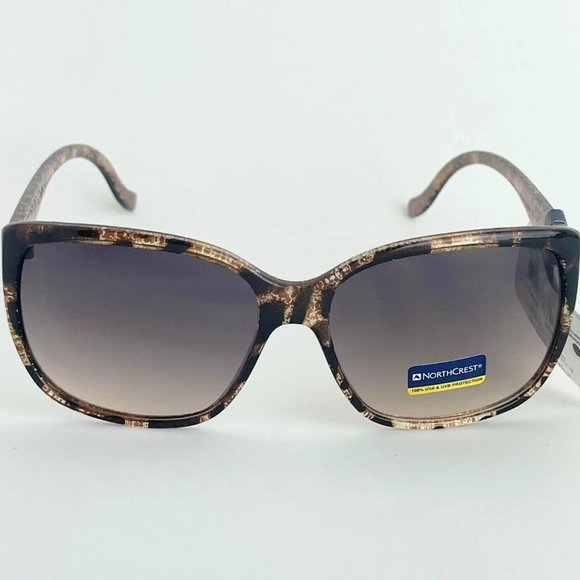 SG00772 NORTHCREST NEW Fashion Brown W/ Leopard Print Sunglasses For Women - Picture 1 of 8
